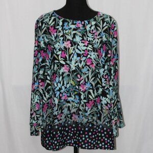 Chaus Floral Border Print Blouse